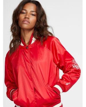Scotch & Soda Music Is Love Carmine Varsity Bomber Jacket - Red