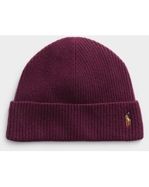Polo Ralph Lauren Minimalist Logo Ribbed Tuque - Red