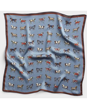 Le 31 Armoured Horses Tie Scarf Imported From Seoul - Blue