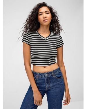 Twik Striped Fitted Cropped T - Multicolour