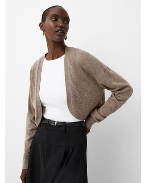Contemporaine Wool And Cashmere Loose Bolero - Grey
