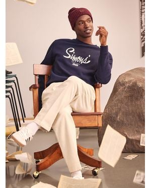 Simon's 1840 Embroidery Fleece - Blue