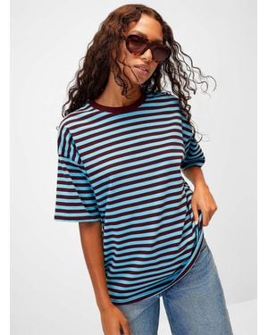 Twik Pop Stripe Loose T - Blue