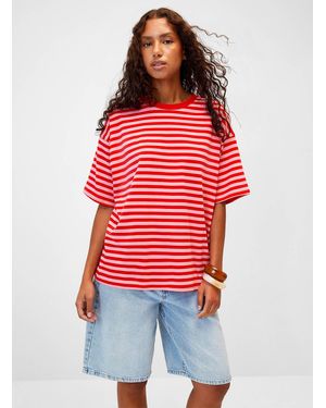 Twik Pop Stripe Loose T - Red
