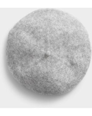 Simon's Monochrome Wool Beret Exclusive Collection From Italy - Grey