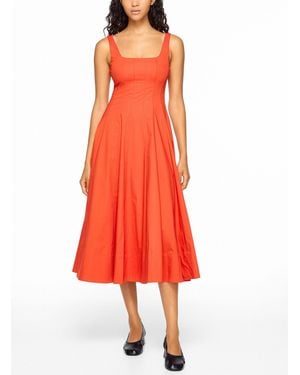 STAUD Wells Poplin Dress - Red