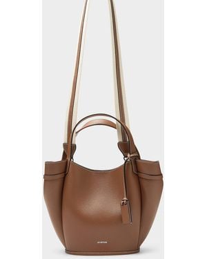 Joy Gryson Vase Rounded Lines Small Leather Tote Bag - Brown