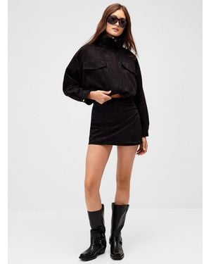 Twik Wrap Faux Suede Mini - Black