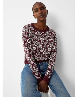 Contemporaine Reprocessed Cotton Floral Jacquard Sweater - Multicolour