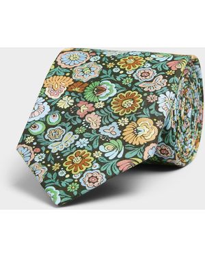 Le 31 Colourful Garden Tie Made With Liberty Fabric - Green