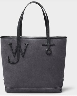JW Anderson Small Navy Blue Cotton Canvas Tote Bag - Black