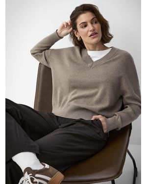 Contemporaine Loose Pure Cotton Sweater - Brown