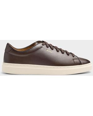 BOSS Kieran Brown Leather Sneakers Men