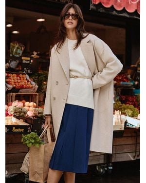 Contemporaine Touch Of Wool Pleated Midi Skirt - Multicolor