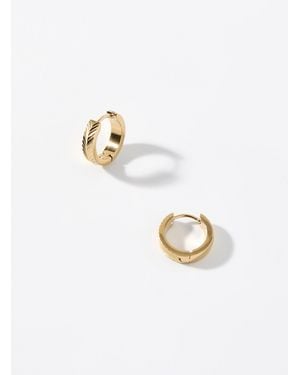 Simon's Grooved Hoops - White
