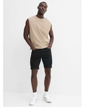 Only & Sons Deep Black Denim Bermudas - Natural