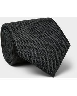 SELECTED Satiny Pure Silk Tie - Black