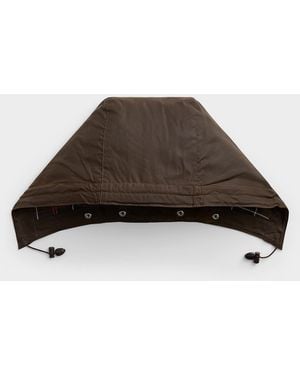 Barbour Waxed Cotton Olive Detachable Hood - Brown
