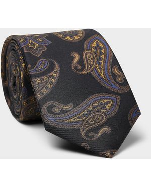 Le 31 Dark Paisley Tie - Black