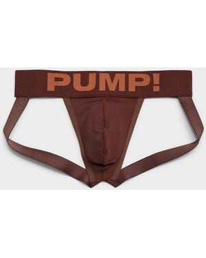 Pump! Brown Ribbed Jockstrap Nylon