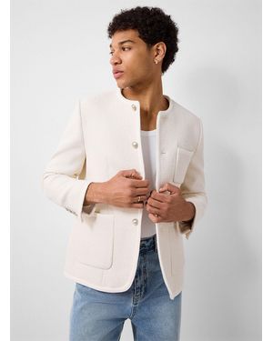 DUNST Pearl Bouclé Tweed Blazer - White