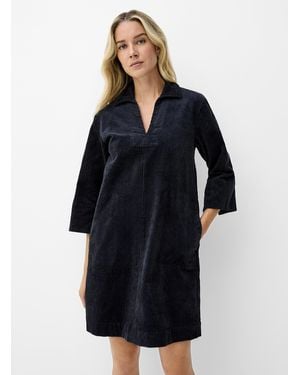 Part Two Johnny Collar Corduroy Dress - Blue