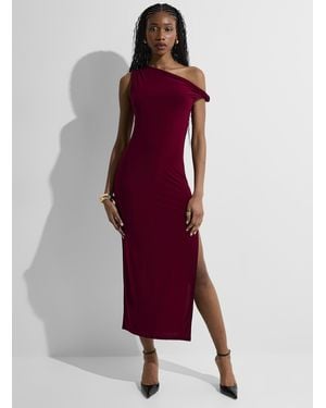 Icône Side Slit Twisted Strap Maxi Dress - Purple