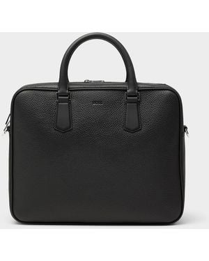 BOSS Crosstown Leather Briefcase - Black