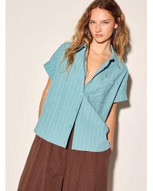 Icône Oversized Striped Cap - Blue