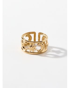 Simon's Sun Moon Open Ring - White
