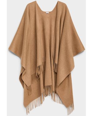 Fraas 100% Wool Brushed Knit Shawl - Brown
