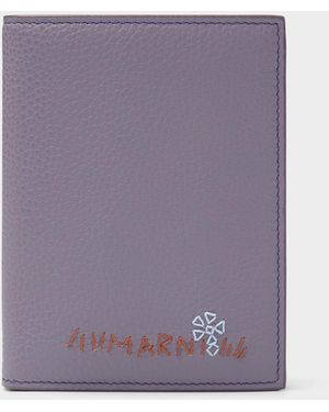 Marni Embroidered Signature Bifold Wallet - Purple