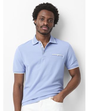Le 31 Embossed Honeycomb Polo Made With Liberty Fabric - White