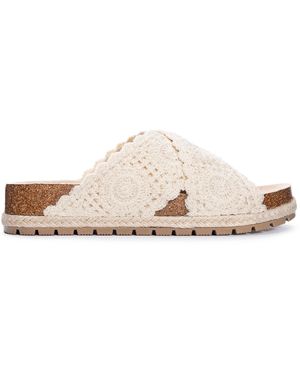 Dirty Laundry Tacoma Crochet Sandals Women - White