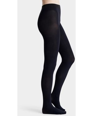 Simon's Volterra Solid 3d Microfibre Tights 60 Denier - Blue