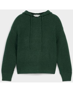 Contemporaine Touch Of Wool Hooded Sweater - Green