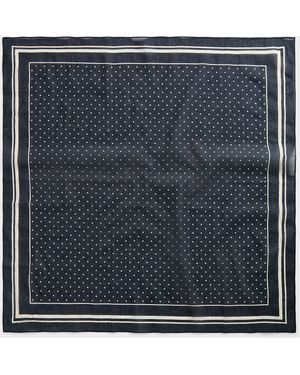 Part Two Striped And Dotted 100% Cotton Scarf - Blue