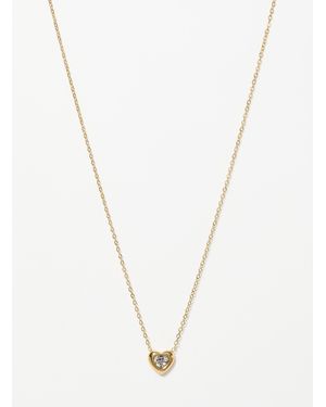 Simon's Birthstone Heart Pendant Chain - White