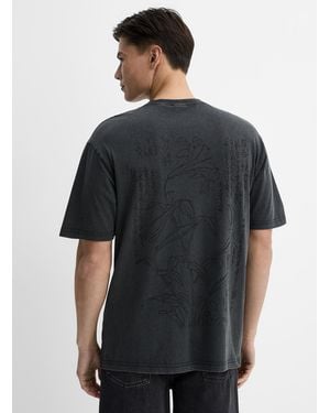 Only & Sons Botanic Print Faded T - Black