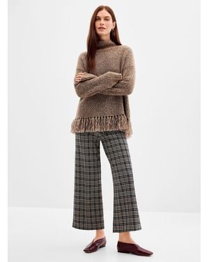 Part Two Jacquard Cropped Pant Fit: Wide Leg, High Rise - Grey