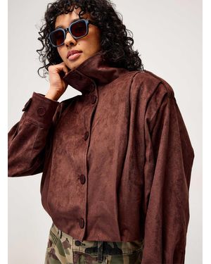 Twik Funnel Neck Faux - Brown
