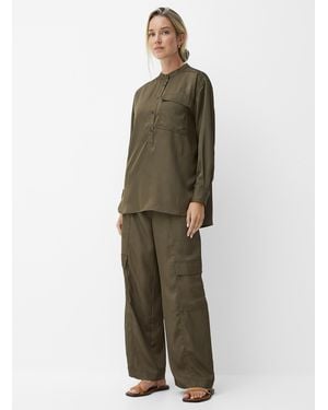 Part Two Sharina Satiny Twill Cargo Pant Fit: Wide Leg, Regular Waist - Green