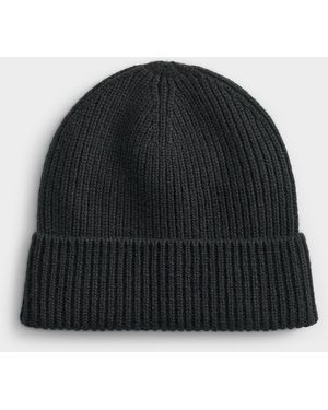 Le 31 Pure Cashmere Ribbed Tuque - Black