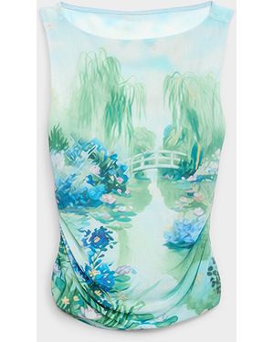 Icône Gathered Micromesh Cami - Blue