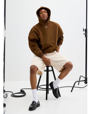 Papi Embroidered Logo Oversized Hoodie - Brown