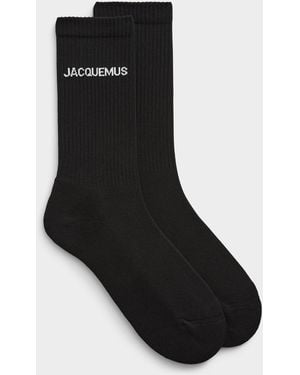 Jacquemus Signature Ribbed Socks - Black