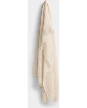 Fraas Fringed Raw Weave Lightweight Scarf - White