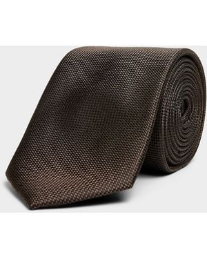 Le 31 Check Jacquard Satiny Tie - Brown