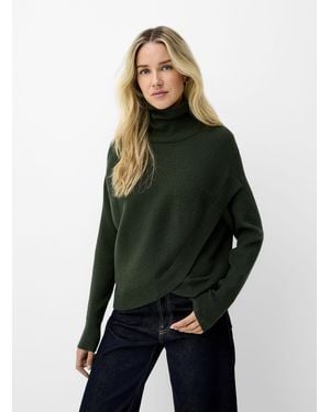 Contemporaine Turtleneck Crossover Sweater - Green