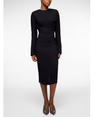 Stella McCartney Structured Crepe Midi Dress - Black